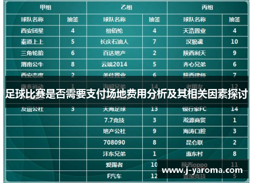 足球比赛是否需要支付场地费用分析及其相关因素探讨